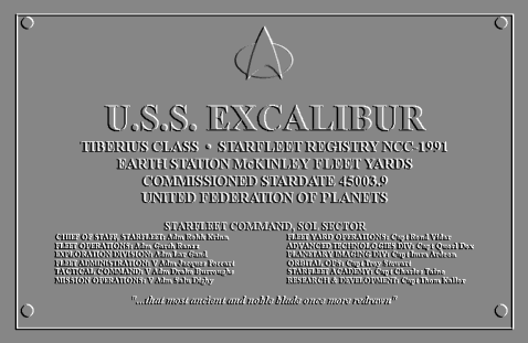 Excalibur Dedication Plaque