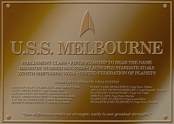 USS Melbourne Dedication Plaque